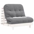 Miniatyrbilde 5 av 11: vidaXL Futonsofa med madrass hvit 80x206x11 cm heltre furu