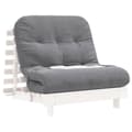 Pikkukuva 5 / 11: vidaXL Futon vuodesohva patjalla valkoinen 90x206x11 cm täysi mänty