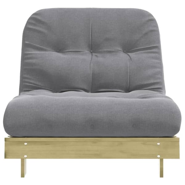 vidaXL futon med madras 90x206x11 cm massivt fyrretræ