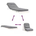 Pikkukuva 9 / 11: vidaXL Futon vuodesohva patjalla valkoinen 70x206x11 cm täysi mänty