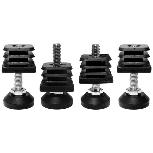 Fyrkantigt infällt ändstycke - Ej specificerat - 20 x 20 mm - Set om 4 - Stål - Justerskruv