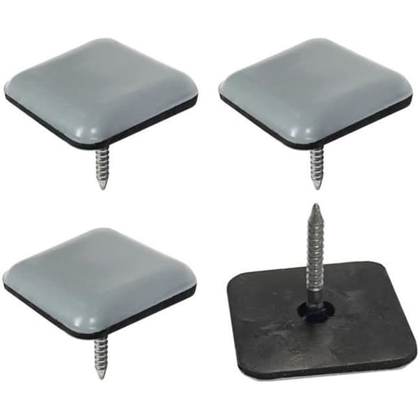 4x fyrkantigt reglage 37 x 37 mm Teflon PTFE för att spika spikskydd golvmöbelstolsfot
