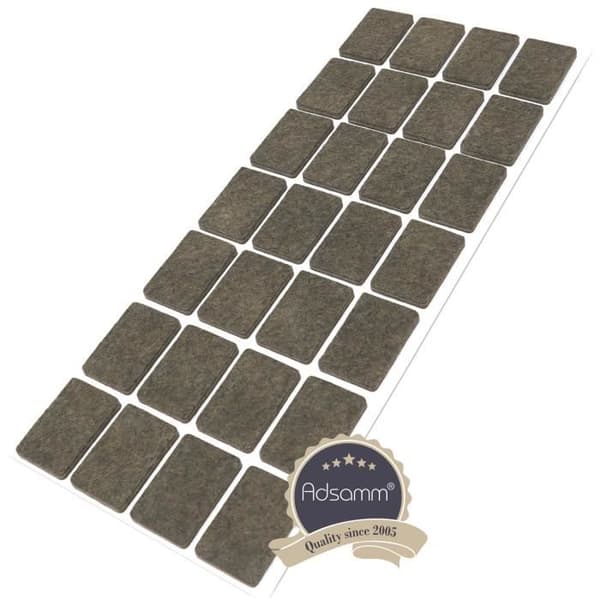 Filtpennor - Adsamm® - 20x30 mm - Brun - Rektangulär - 3,5 mm tjocklek