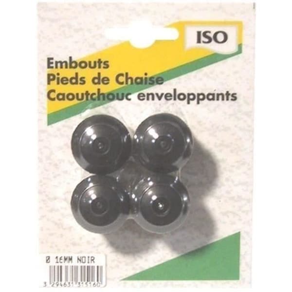 Inbunden skydd - svart - paket med 4 - D: 16 mm