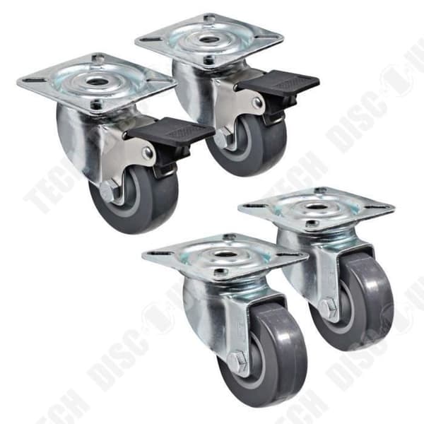 TD® Set med 4 svängbara möbelhjul Hook on Wheels Möbelvagn Skåp Rull Hemmöbel Rörelsehjul