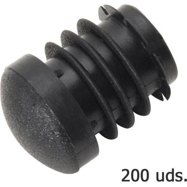 Svart rund insjungrande plastände 18 mm. Påse 200 enheter