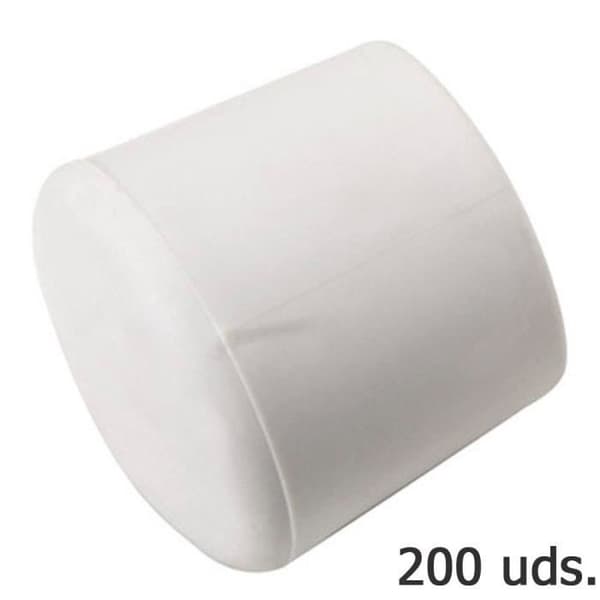 Rund plastlock täckande vit 16 mm. Påse 200 enheter
