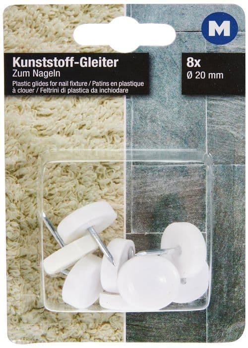 Glide - spets - filt Meister - 644426 - Möbelplastglid med penna, diameter 20 mm, förpackning om 8,
