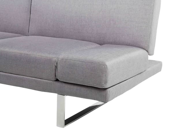 Bäddsoffa Ljusgrå Klädsel 3-sits Justerbara Armstöd