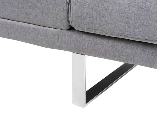 Bäddsoffa Ljusgrå Klädsel 3-sits Justerbara Armstöd