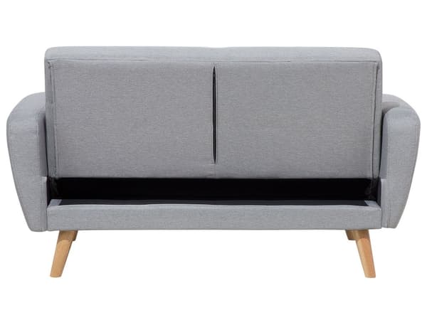 Bäddsoffa Grå Tyg Stoppad 2-sits Träben Modern Minimalistisk Vardagsrum