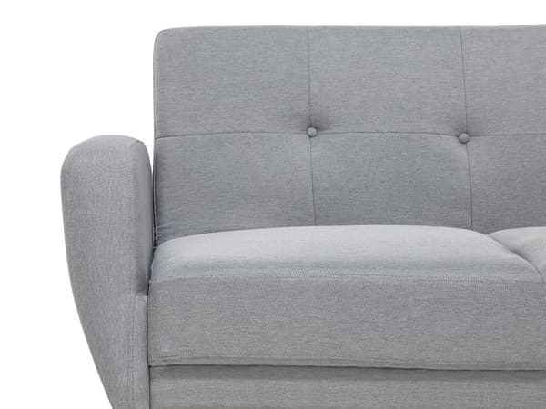 Bäddsoffa Grå Tyg Stoppad 2-sits Träben Modern Minimalistisk Vardagsrum