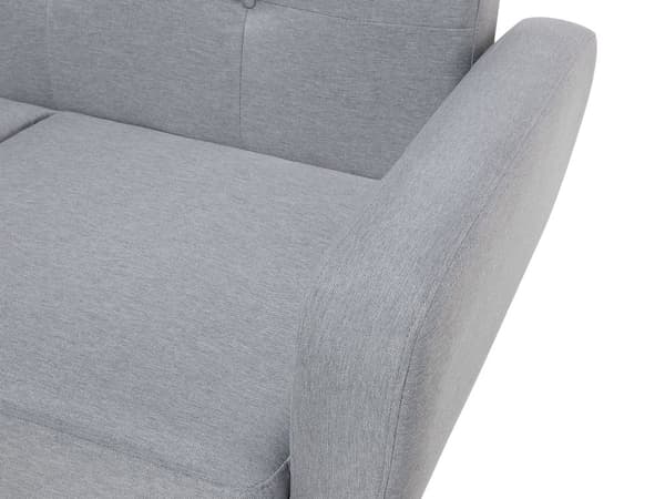 Bäddsoffa Grå Tyg Stoppad 2-sits Träben Modern Minimalistisk Vardagsrum