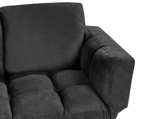 Bäddsoffa Svart 2-sits Justerbara Armstöd Minimalistisk