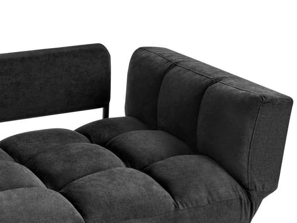Bäddsoffa Svart 2-sits Justerbara Armstöd Minimalistisk