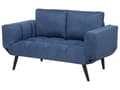 Miniatyrbild 4 av 9: Bäddsoffa Marinblå 2-sits Justerbara armstöd Minimalistisk