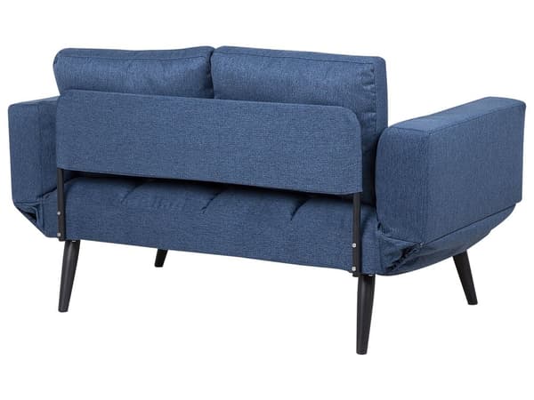 Bäddsoffa Marinblå 2-sits Justerbara armstöd Minimalistisk