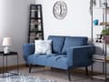 Miniatyrbild 2 av 9: Bäddsoffa Marinblå 2-sits Justerbara armstöd Minimalistisk