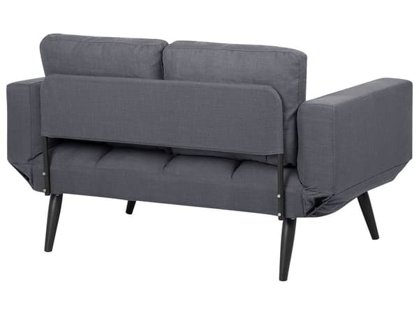 Bäddsoffa Mörkgrå 2-sits Justerbara armstöd Minimalistisk