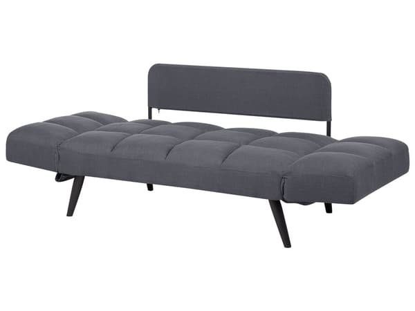 Bäddsoffa Mörkgrå 2-sits Justerbara armstöd Minimalistisk