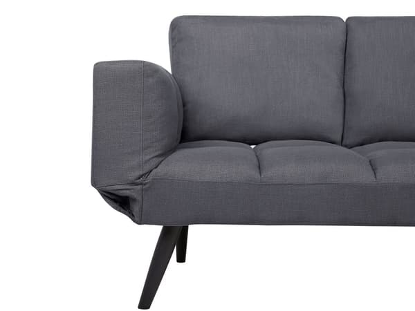 Bäddsoffa Mörkgrå 2-sits Justerbara armstöd Minimalistisk