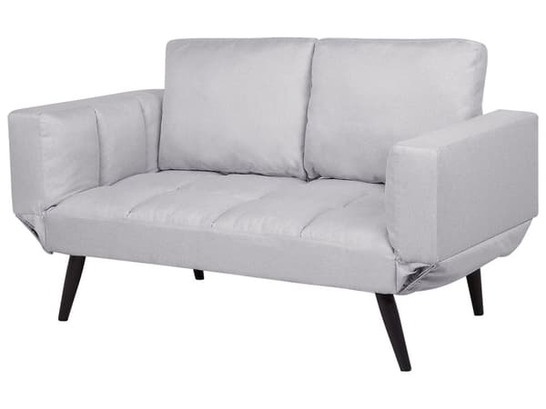 Bäddsoffa Ljusgrå 2-sits Justerbara Armstöd Minimalistisk