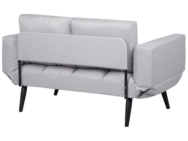 Bäddsoffa Ljusgrå 2-sits Justerbara Armstöd Minimalistisk