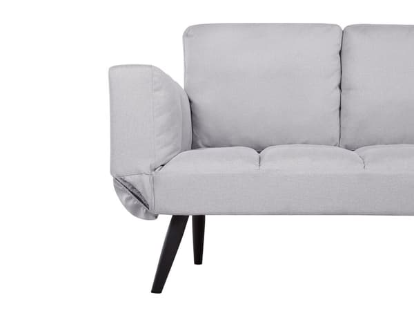 Bäddsoffa Ljusgrå 2-sits Justerbara Armstöd Minimalistisk