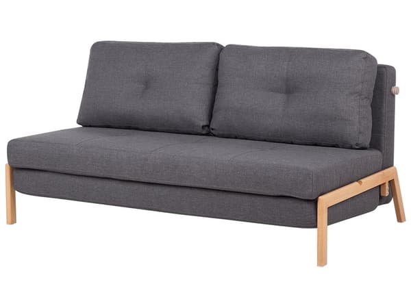 Bäddsoffa Mörkgrå 2-sits Kuddar Skandinavisk