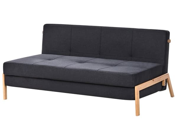 Bäddsoffa Svart 2-sits Kuddar Skandinavisk