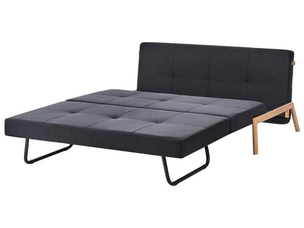 Bäddsoffa Svart 2-sits Kuddar Skandinavisk