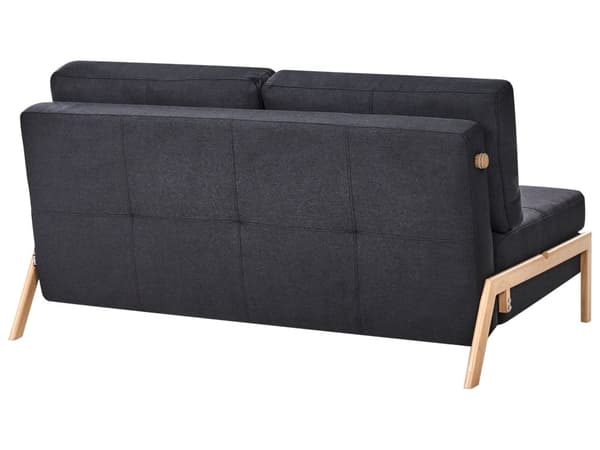 Bäddsoffa Svart 2-sits Kuddar Skandinavisk