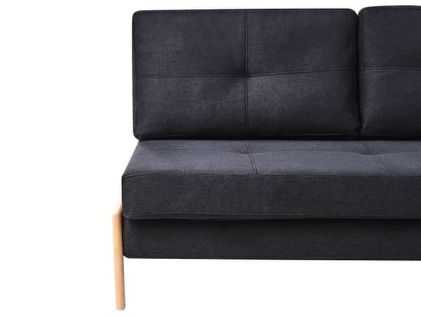 Bäddsoffa Svart 2-sits Kuddar Skandinavisk