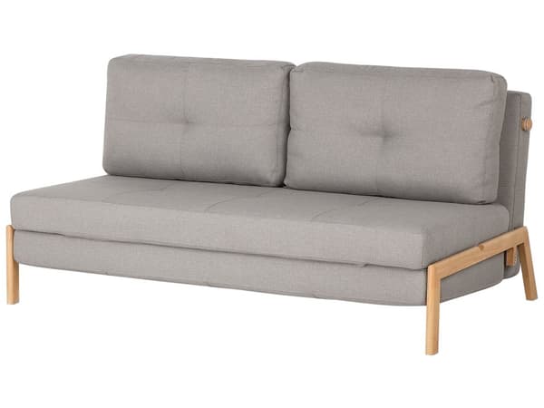 Bäddsoffa Ljusgrå 2-sits Kuddar Skandinavisk