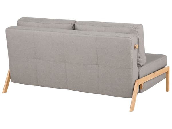 Bäddsoffa Ljusgrå 2-sits Kuddar Skandinavisk