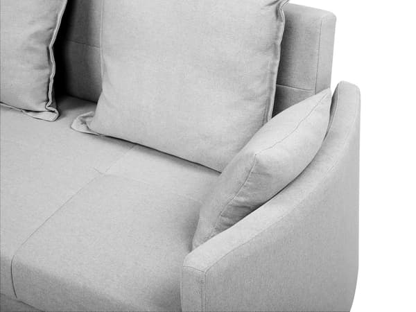 2-sits Bäddsoffa Ljusgrå Sovfunktion Profilerade Armstöd