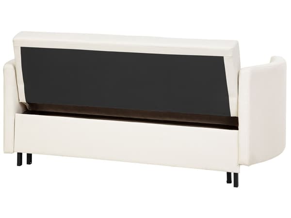 2-sits Bäddsoffa Beige Sovfunktion Profilerade Armstöd