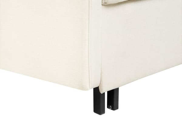 2-sits Bäddsoffa Beige Sovfunktion Profilerade Armstöd