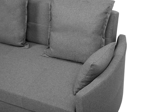 2-sits Bäddsoffa Grå Sovfunktion Profilerade Armstöd