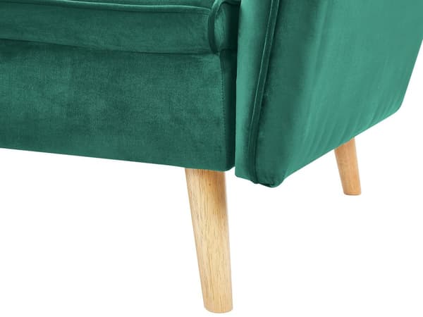 Bäddsoffa Mörkgrön Sammet Stoppad Konvertibel Soffa Modern Design Ryggstöd med Knappar