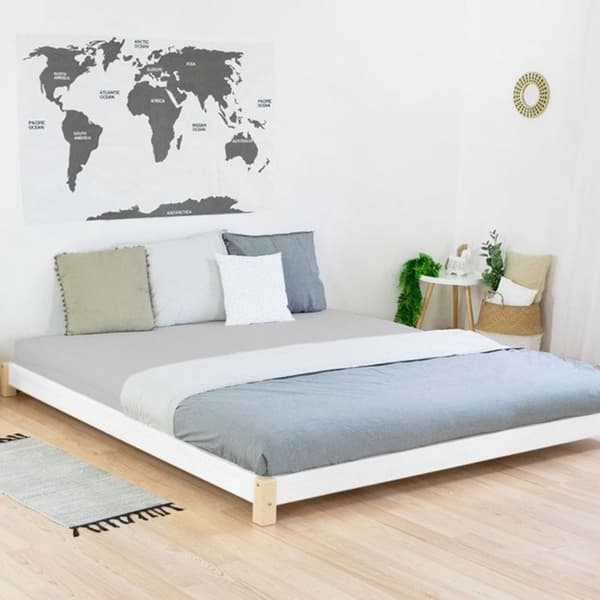 Dubbel TATAMI-säng 160 x 200 naturlig och vit