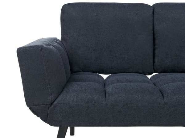 Bäddsoffa i tyg Mörkblå Loveseat Justerbara armstöd Vardagsrum Gästsäng Minimalistisk