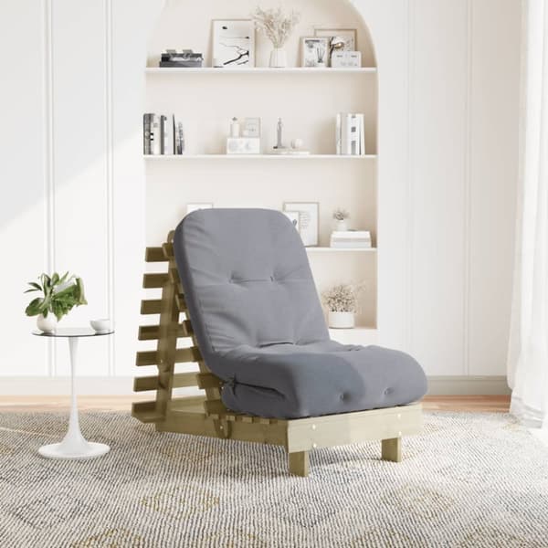Futonbäddsoffa med madrass 60x206x11 cm impregnerad furu