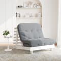 Miniatyrbild 1 av 2: Futonbäddsoffa med madrass vit 100x206x11 cm massiv furu