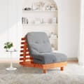 Miniatyrbild 1 av 2: Futonbäddsoffa med madrass vaxad brun 70x206x11 cm massiv furu