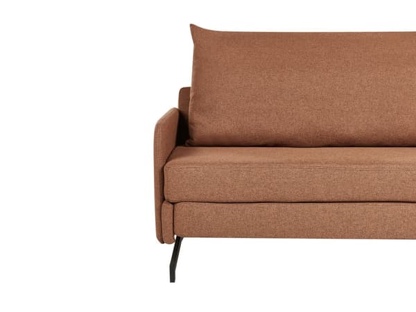 Bäddsoffa Röd Tyg Polyester Klädsel 2-sits Utdragbar Sovfunktion Modernt Vardagsrum