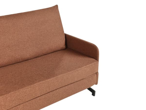 Bäddsoffa Röd Tyg Polyester Klädsel 2-sits Utdragbar Sovfunktion Modernt Vardagsrum