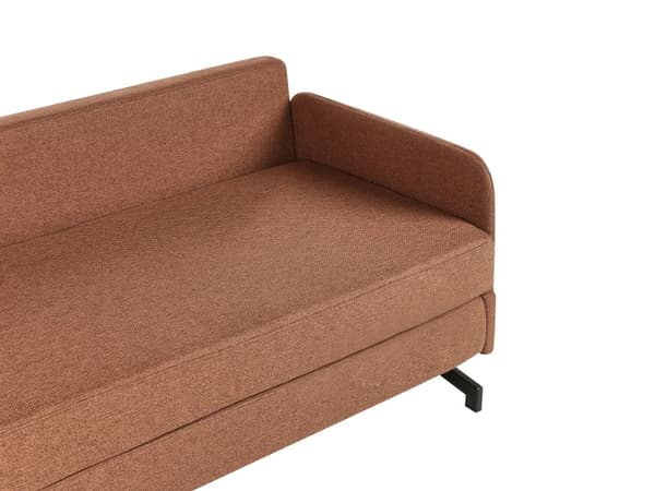 Bäddsoffa Röd Tyg Polyester Klädsel 2-sits Utdragbar Sovfunktion Modernt Vardagsrum