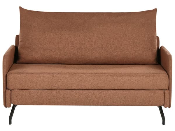 Bäddsoffa Röd Tyg Polyester Klädsel 2-sits Utdragbar Sovfunktion Modernt Vardagsrum