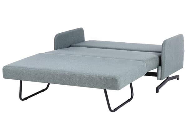 Bäddsoffa Grön Tyg Polyester Klädsel 2-sits Utdragbar Sovfunktion Modernt Vardagsrum